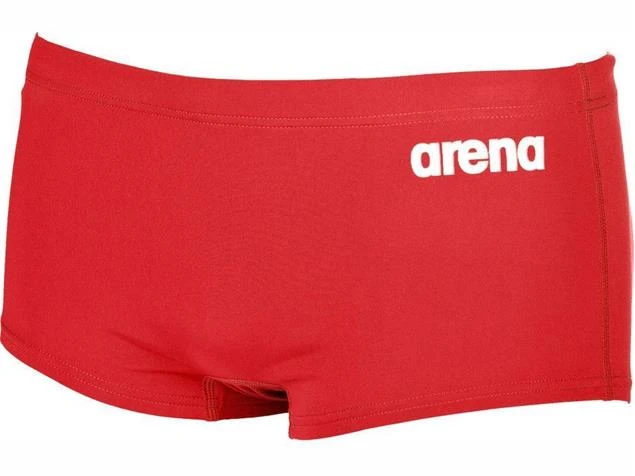 Arena Solid Squared Short Badehose Low Waist - 3 Red/white