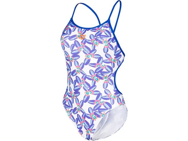 Arena Allover Badeanzug Lace Back - 34 Neon Blue/multi