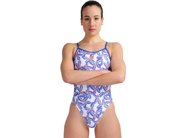 Arena Allover Badeanzug Lace Back - 34 Neon Blue/multi - Image 3