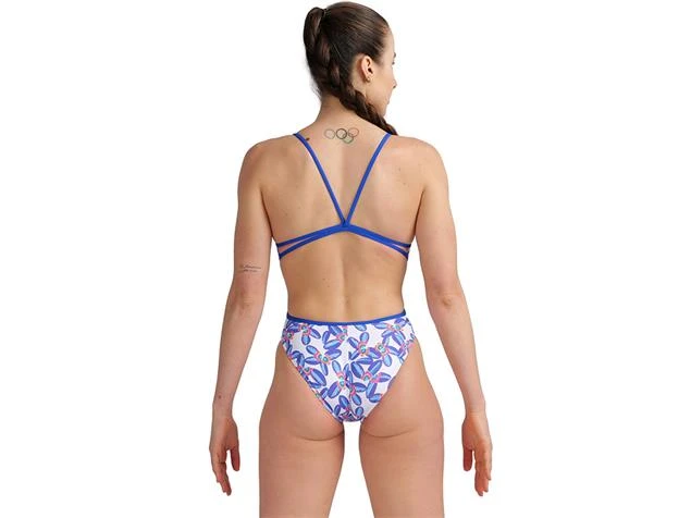 Arena Allover Badeanzug Lace Back - 34 Neon Blue/multi - Image 4