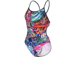 Arena Allover Badeanzug Lace Back - 36 Navy/multi