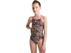 Arena Allover Mädchen Badeanzug Light Drop Back - 128 Freak Rose/black Multi -Arena Online Allover20Madchen20Badeanzug ldp freakrose 3