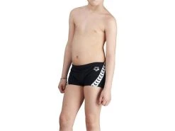 Arena Barring Jungen Squared Badehose - 164 Black/metallic Silver