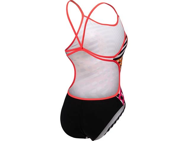 Arena Crazy Octopus Badeanzug Lace Back - 32 Black/fluo Red/white Multi - Image 2