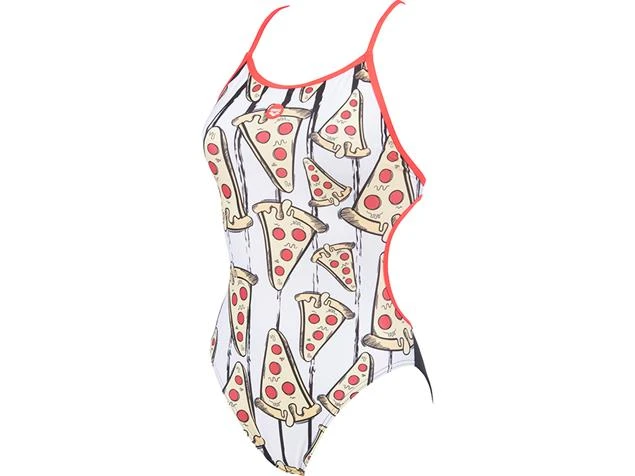Arena Crazy Pizza Badeanzug Lace Back - 36 Black/fluo Red 3 Arena Crazy Pizza Badeanzug Lace Back - 36 Black/fluo Red
