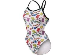 Arena Crazy Gummy Badeanzug Challenge Back - 38 Black/white Multi