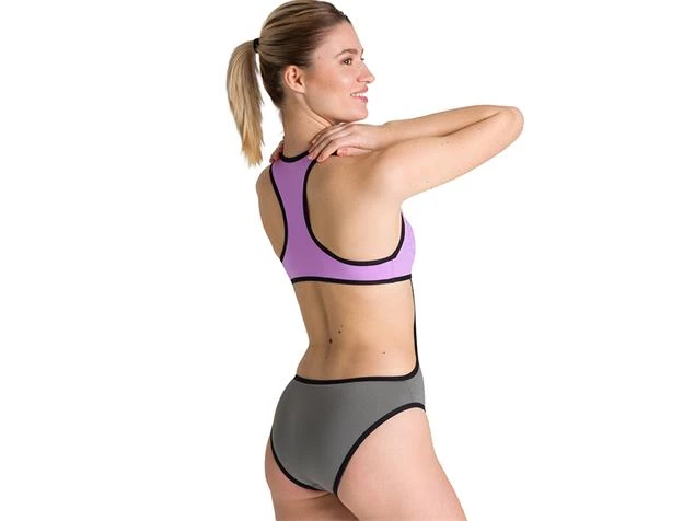 Arena Duo Reversible Badeanzug Racer Back - 36 Shark/provenza/black – Bild 5