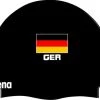 Arena Flat GERMANY Flag Silikon Badekappe - Black