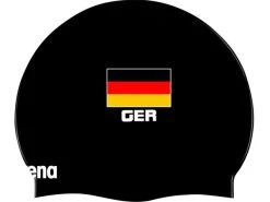 Arena Flat GERMANY Flag Silikon Badekappe - Black