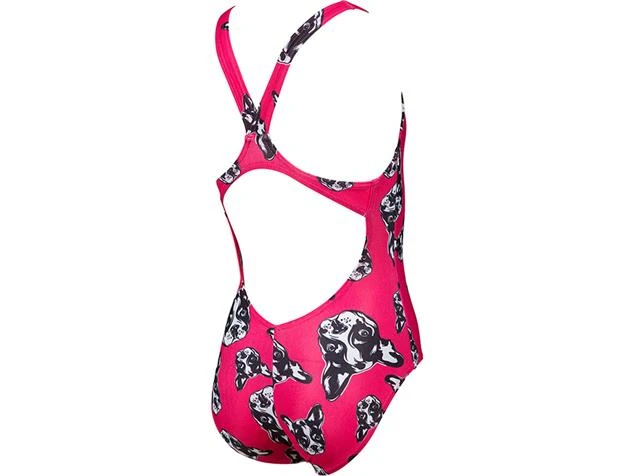 Arena Funny Dogs Mädchen Badeanzug V Back - 128 Freak Rose Multi - Image 2
