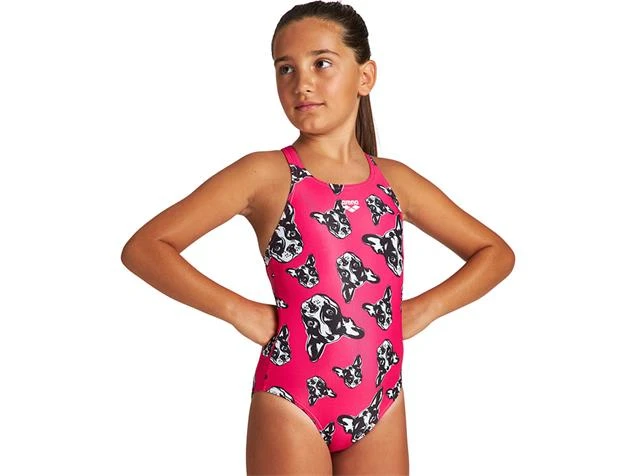 Arena Funny Dogs Mädchen Badeanzug V Back - 128 Freak Rose Multi - Image 3