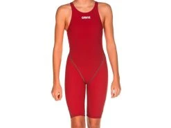 Arena Junior Girl Powerskin ST 2.0 Wettkampfanzug FBSL, Open Back - 128 Deep Red