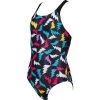 Arena Lightning Colors Mädchen Badeanzug Swim Pro Back - 140 Black/martinica Multi