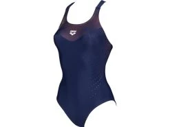 Arena Mirrored Badeanzug V Back - 36 Navy