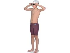 Alternative view of Arena Powerskin R-EVO ONE Junior Wettkampf Jammer - 128 Red Wine/turquoise