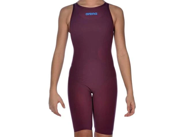 Arena Powerskin R-EVO ONE Junior Wettkampfanzug FBSL, Open Back - 116 Red Wine/turquoise