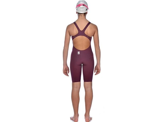 Arena Powerskin R-EVO ONE Junior Wettkampfanzug FBSL, Open Back - 116 Red Wine/turquoise - Image 3