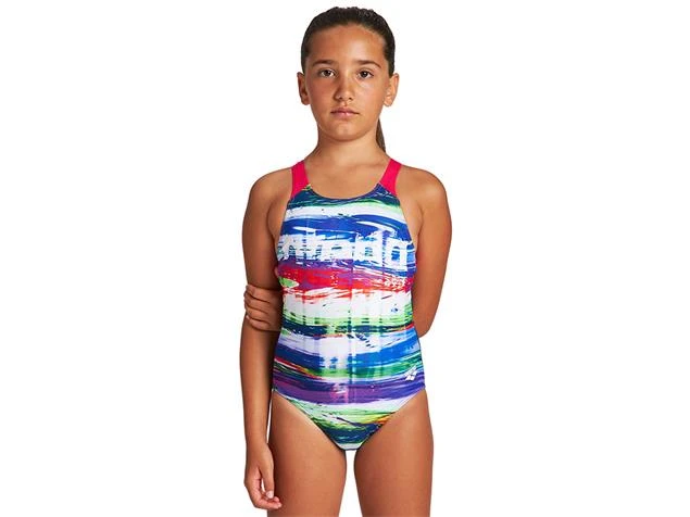 Arena Rainbow Colors Mädchen Badeanzug Swim Pro Back - 128 Navy/freak Rose 5 Arena Rainbow Colors Mädchen Badeanzug Swim Pro Back - 128 Navy/freak Rose – Bild 3