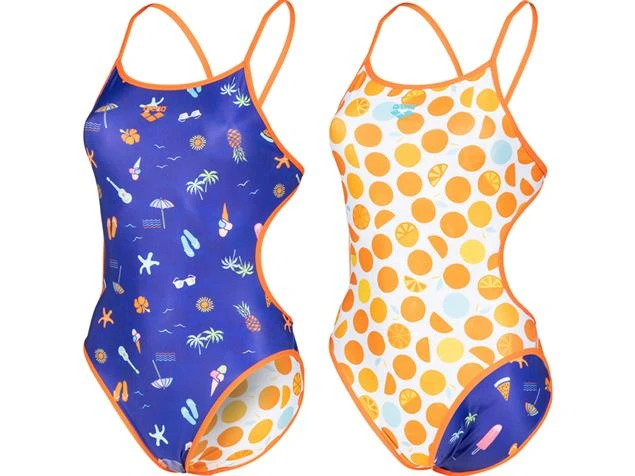 Arena Reversible Badeanzug Challenge Back - 38 Mango/multi 3 Arena Reversible Badeanzug Challenge Back - 38 Mango/multi