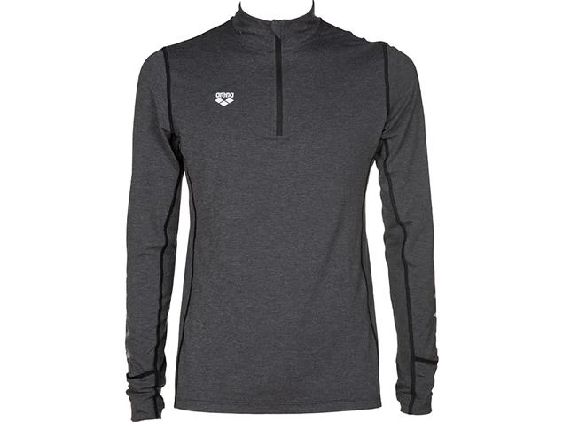 Arena Run Herren Thermal Long Sleeve Laufshirt - S Black Melange - Image 2