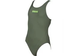 Arena Solid Youth Mädchen Badeanzug Swim Tech Back - 140 Army/shiny Green