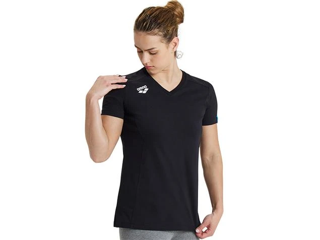 Arena Team Line Damen Baumwoll T-Shirt 004892 - M Black 5 Arena Team Line Damen Baumwoll T-Shirt 004892 - M Black – Bild 3