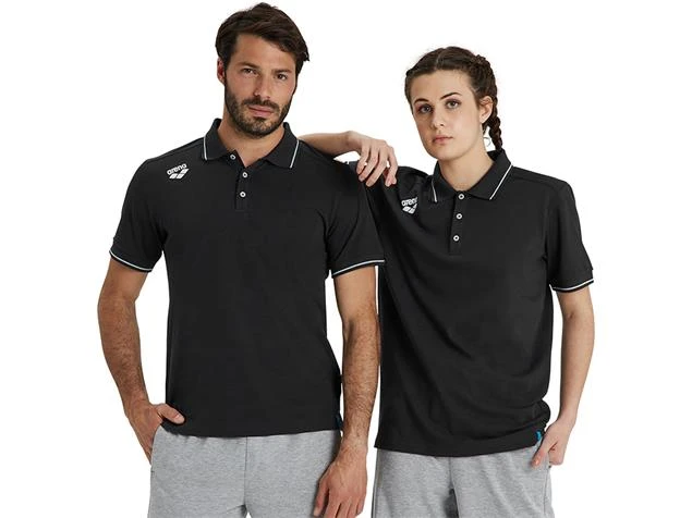 Arena Team Line Unisex Baumwoll Poloshirt 004901 - S Black - Image 3