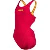 Arena Team Solid Mädchen Badeanzug Swim Tech Back - 128 Freak Rose/soft Green