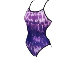 Arena Tiedye Stripes Reversible Badeanzug Challenge Back - 32 Freak Rose/reflexion Multi
