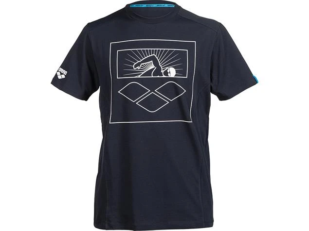 Arena Unisex Cotton Logo T-Shirt - M Navy 3 Arena Unisex Cotton Logo T-Shirt - M Navy
