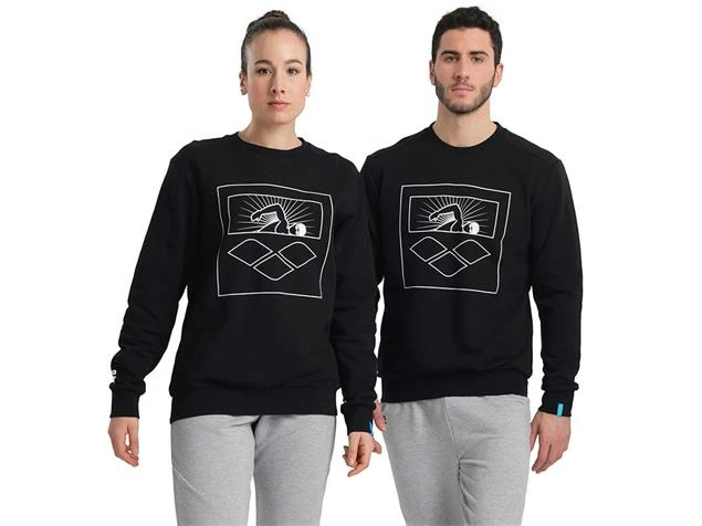 Arena Unisex Crew Logo Sweatshirt - S Black - Image 3